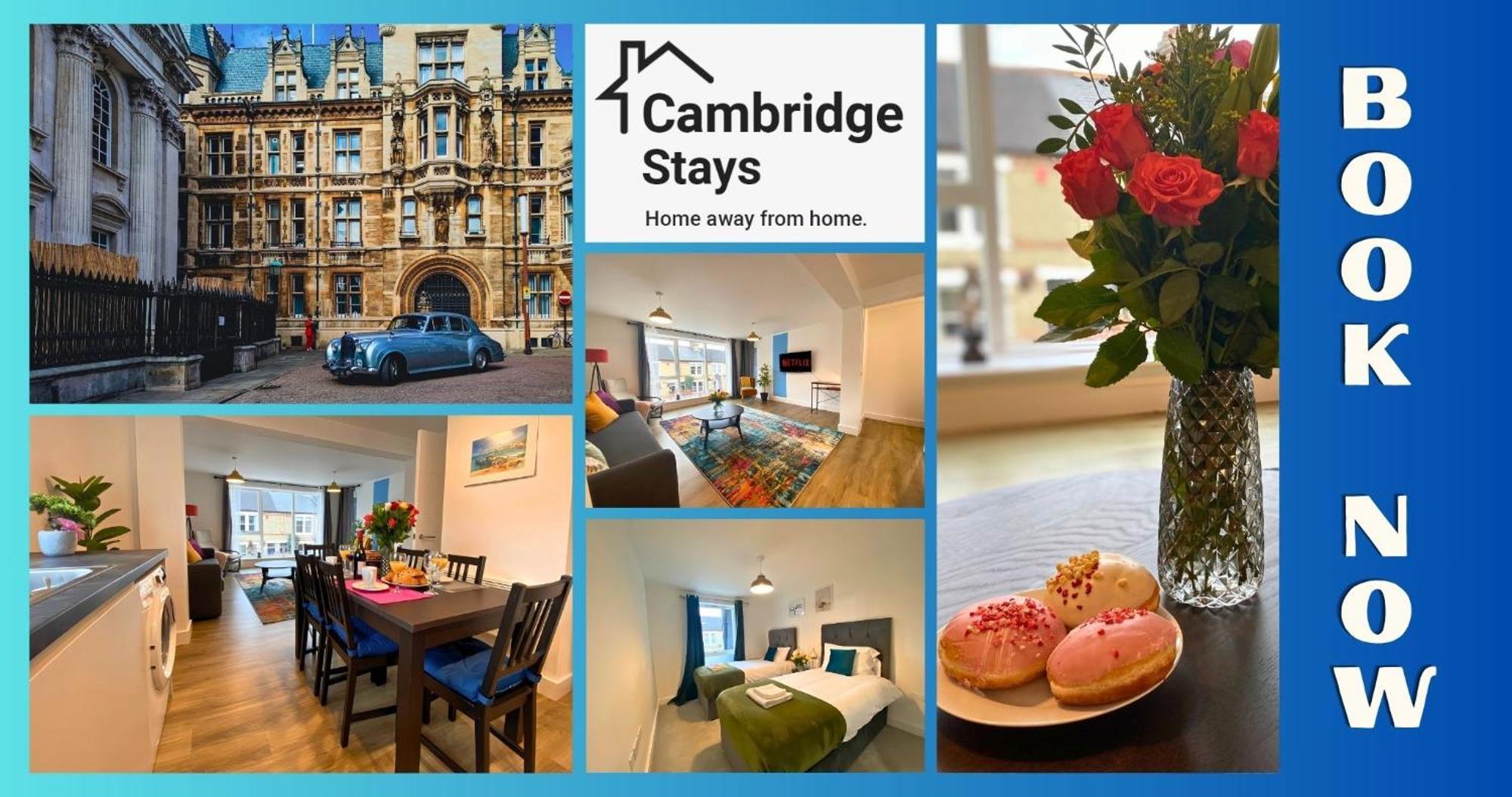 Cambridge Stays Riverside Apart Hotel With 2Br Flats At The City Centre-Parking-Balcony Exteriör bild